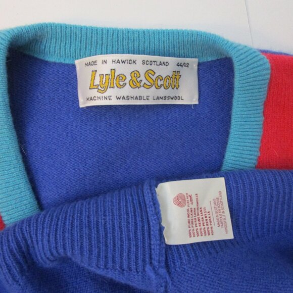 Mens V Neck Pullover Sweater Jumper Intarsia  Scotland - Picture 8 of 8